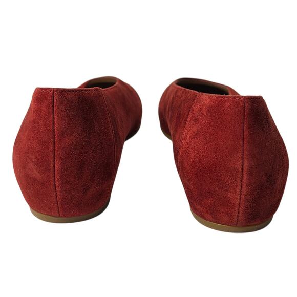 Eileen Fisher Cedar Red Suede Una Hidden Wedge Ballet Flat Shoes SZ 8.5 - Picture 5 of 11